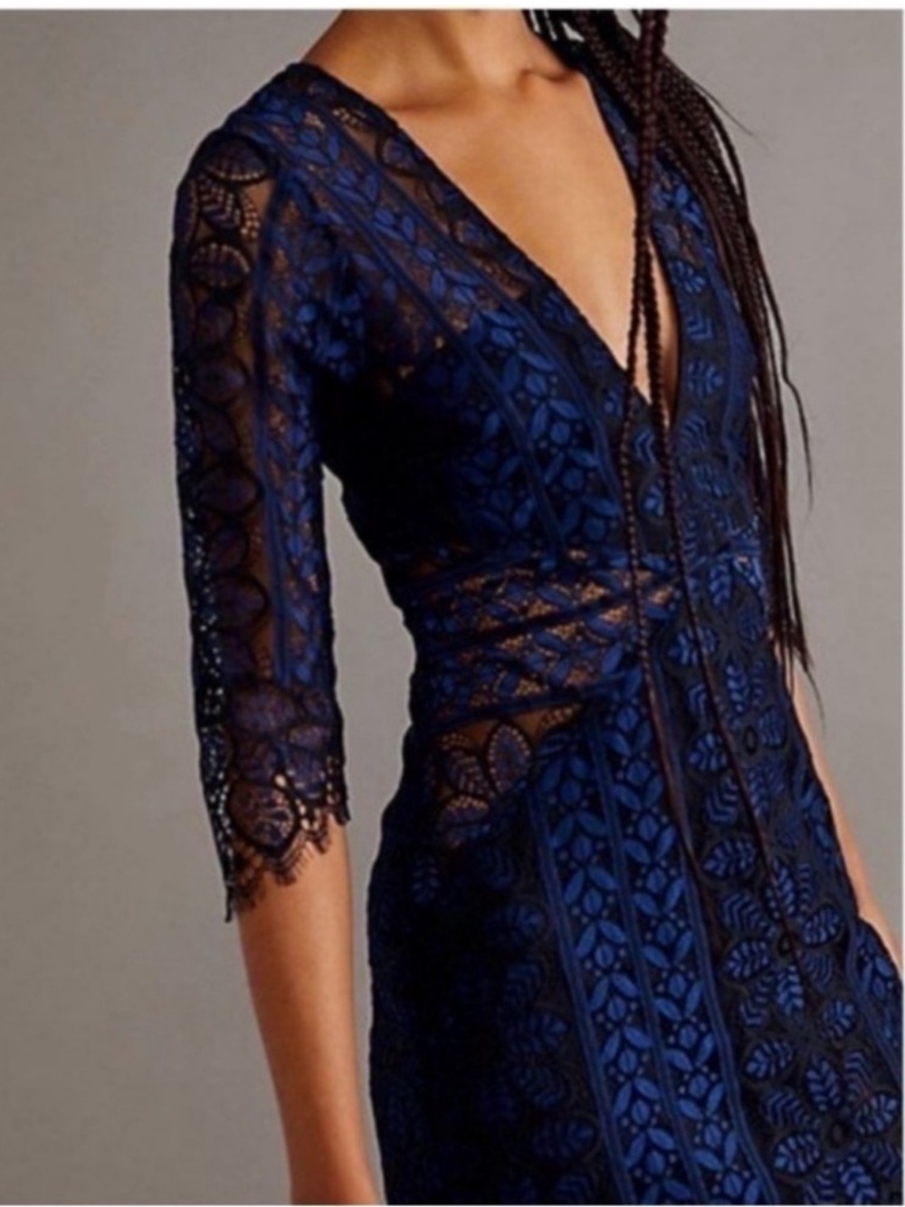 FOR LOVE & LEMONS Lyla sheer lace Mini Dress Dress size XS Navy Black Lace - Picture 5 of 13